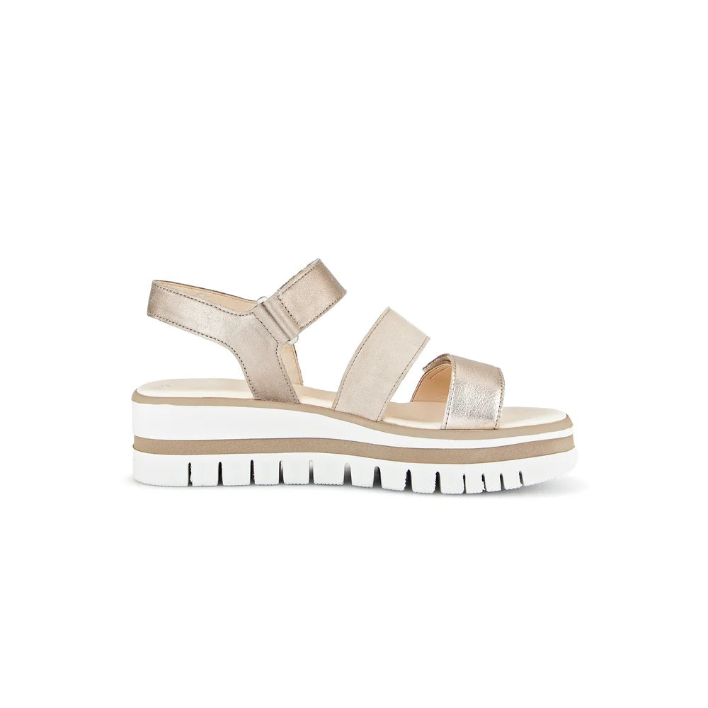 GABOR Three Strap Sandal - Metallic Dessert