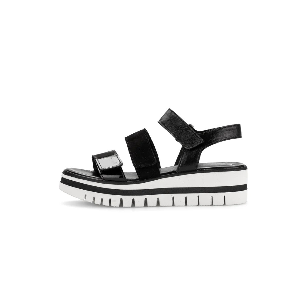 GABOR Three Strap Sandals - Black