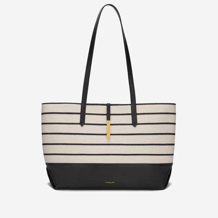 Demellier Tokyo Tote - Ecru Breton Stripe Canvas