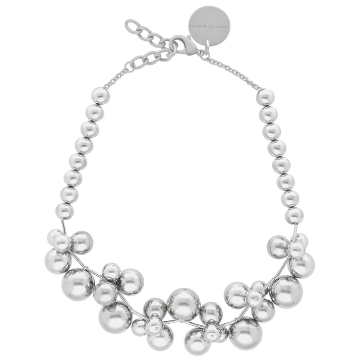 Vanessa Baroni Multi Beads Collar Necklace in Silver available at Barbara Katz