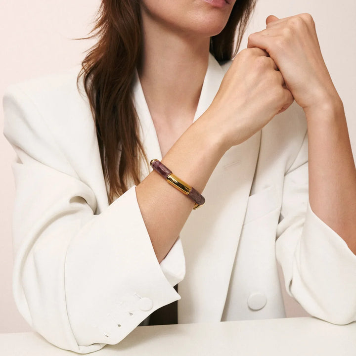 Vanessa Baroni Flex Bracelet in Toffee Marble available at Barbara Katz