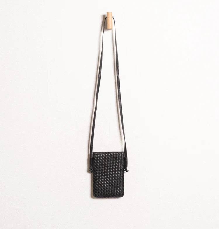 Daniella Lehavi Woven Phone Case in Black available at Barbara Katz