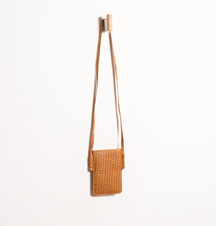 Daniella Lehavi Woven Phone Case in Camel available at Barbara Katz