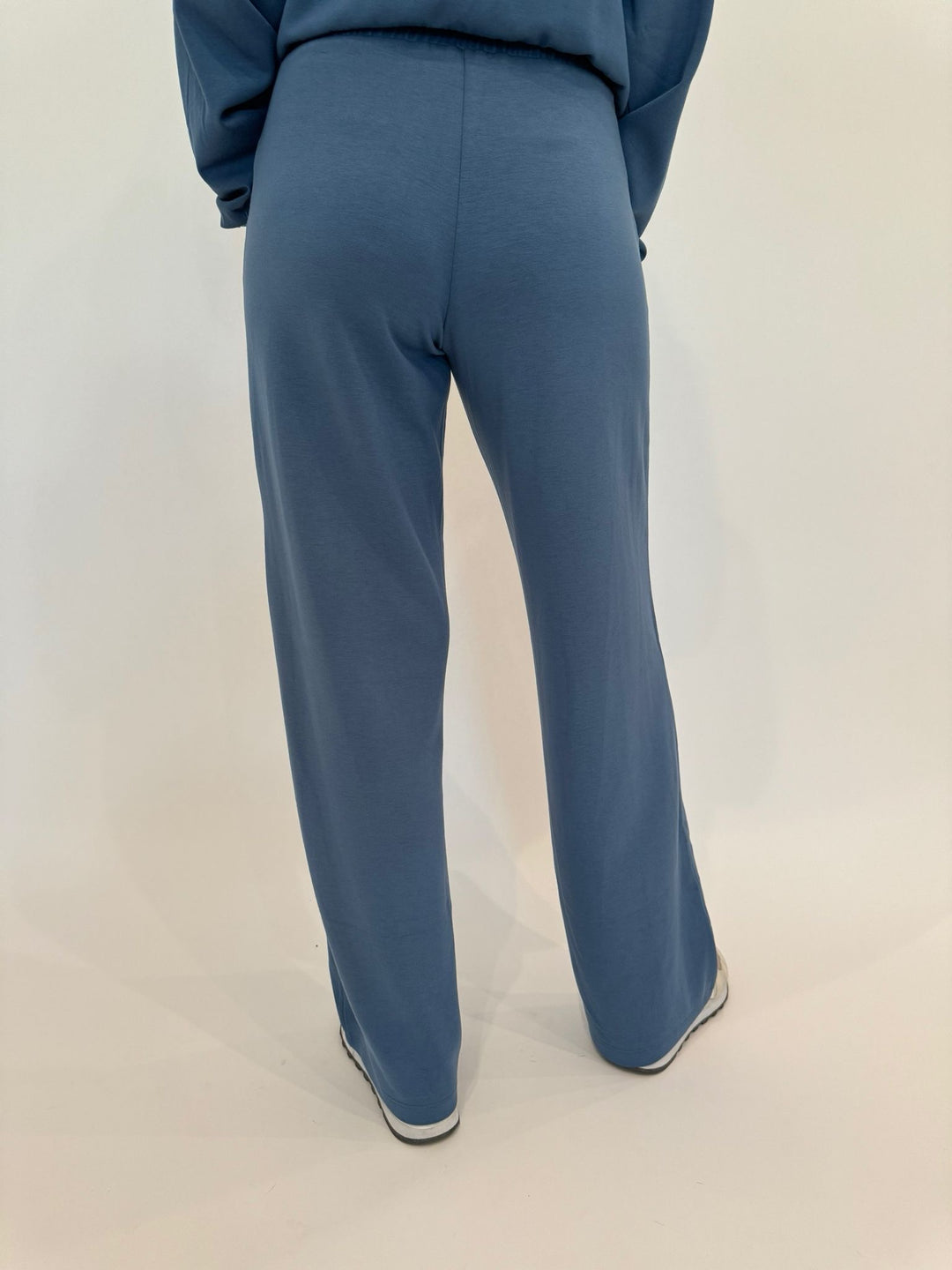 BK Cindy High-Waist Wide Leg Sweatpants in Gray Blue available at Barbara Katz