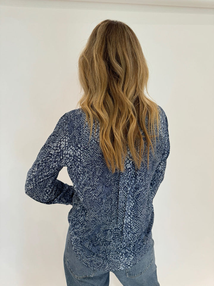 Rails Josephine Long Sleeve Shirt in Navy Python