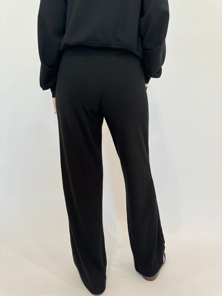 BK Cindy High-Waist Wide Leg Sweatpants in Black available at Barbara Katz