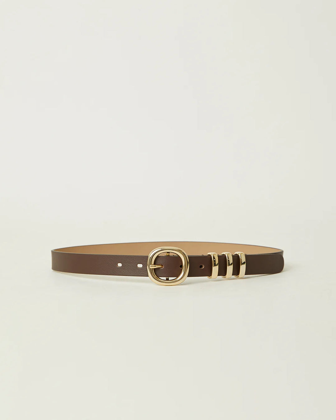 B-low The Belt Bennett Leather Belt in Chocolate Gold available at Barbara Katz