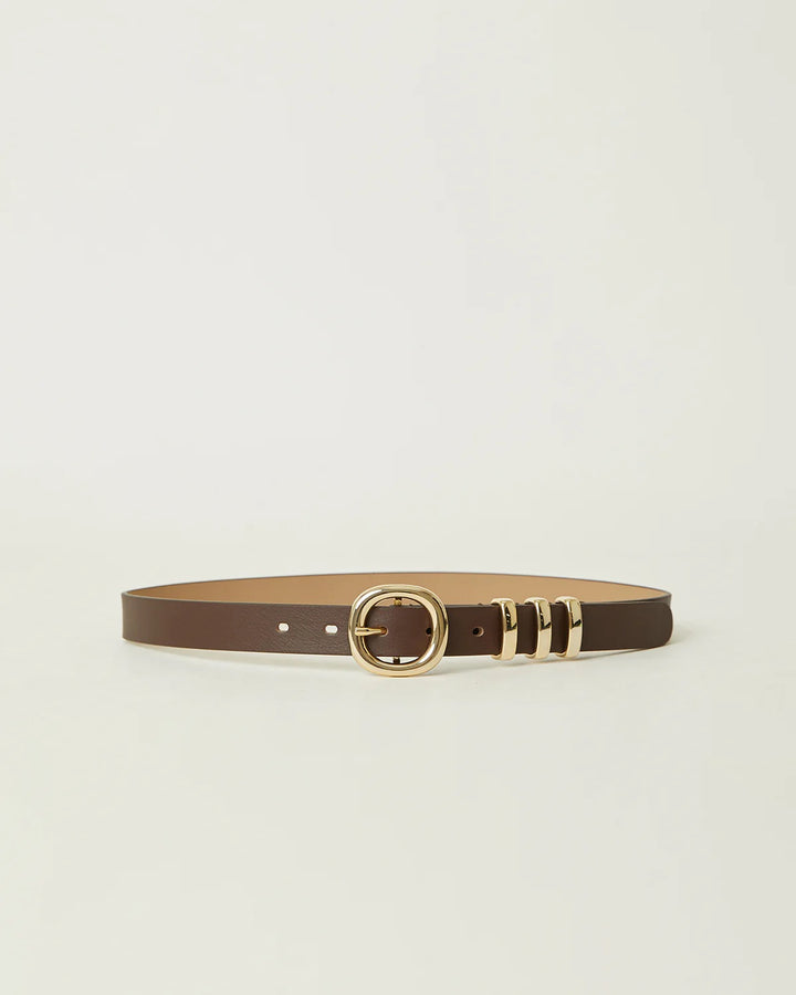 B-low The Belt Bennett Leather Belt in Chocolate Gold available at Barbara Katz