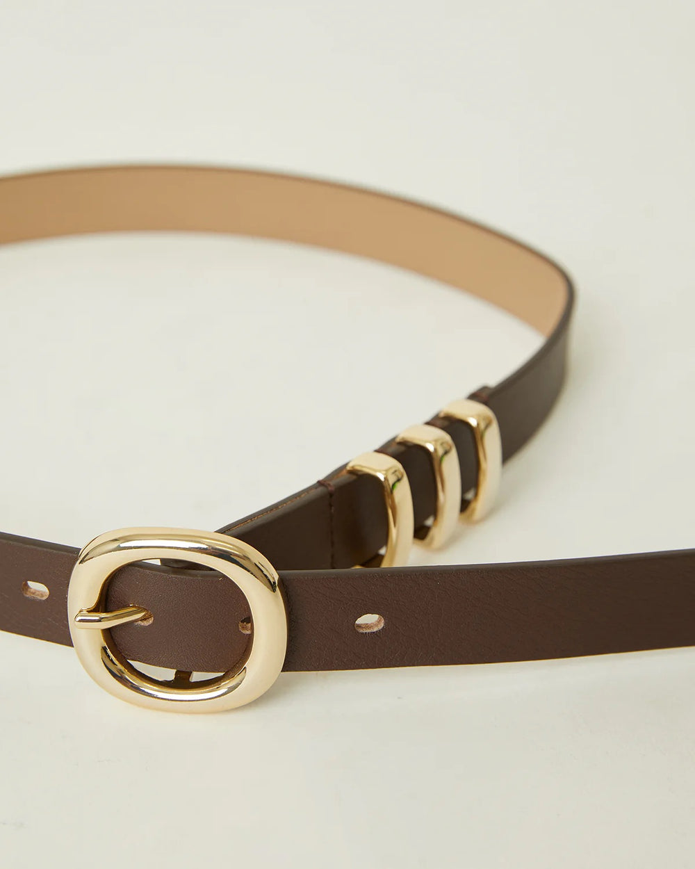 B-low The Belt Bennett Leather Belt in Chocolate Gold available at Barbara Katz