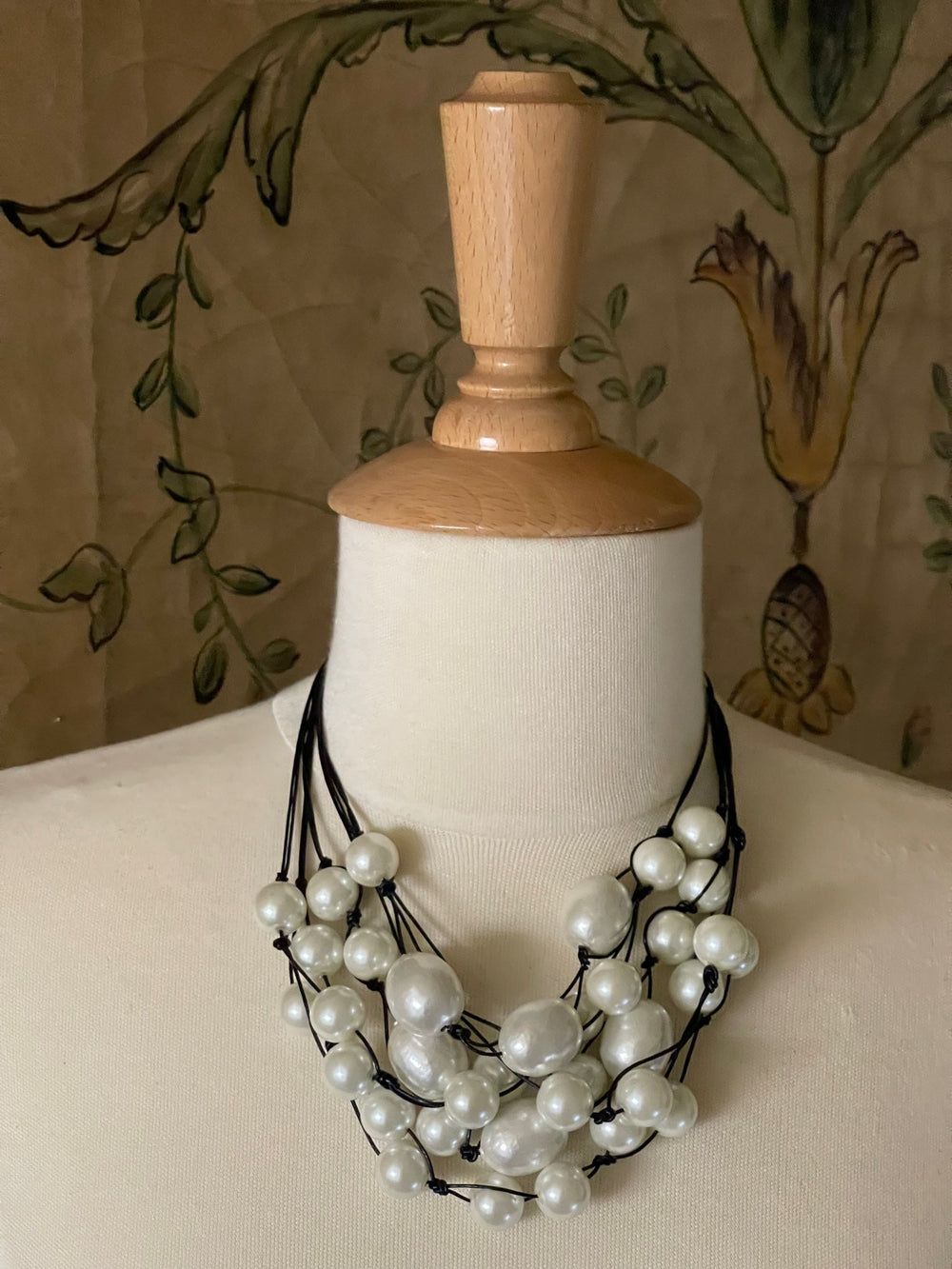 Deborah Grivas Cotton And Glass Pearl Multi Strand Necklace