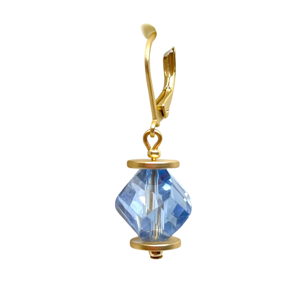 Deborah Grivas Slice Crystal Earrings - Blue