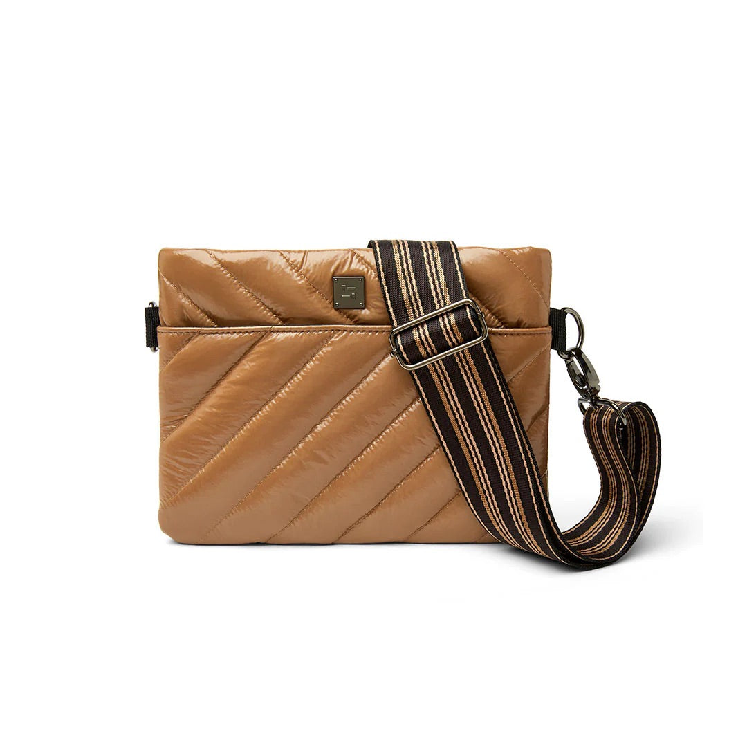 Think Royln Diagonal Bum Bag 2.0 - Glossy Caramel with adjustable straps