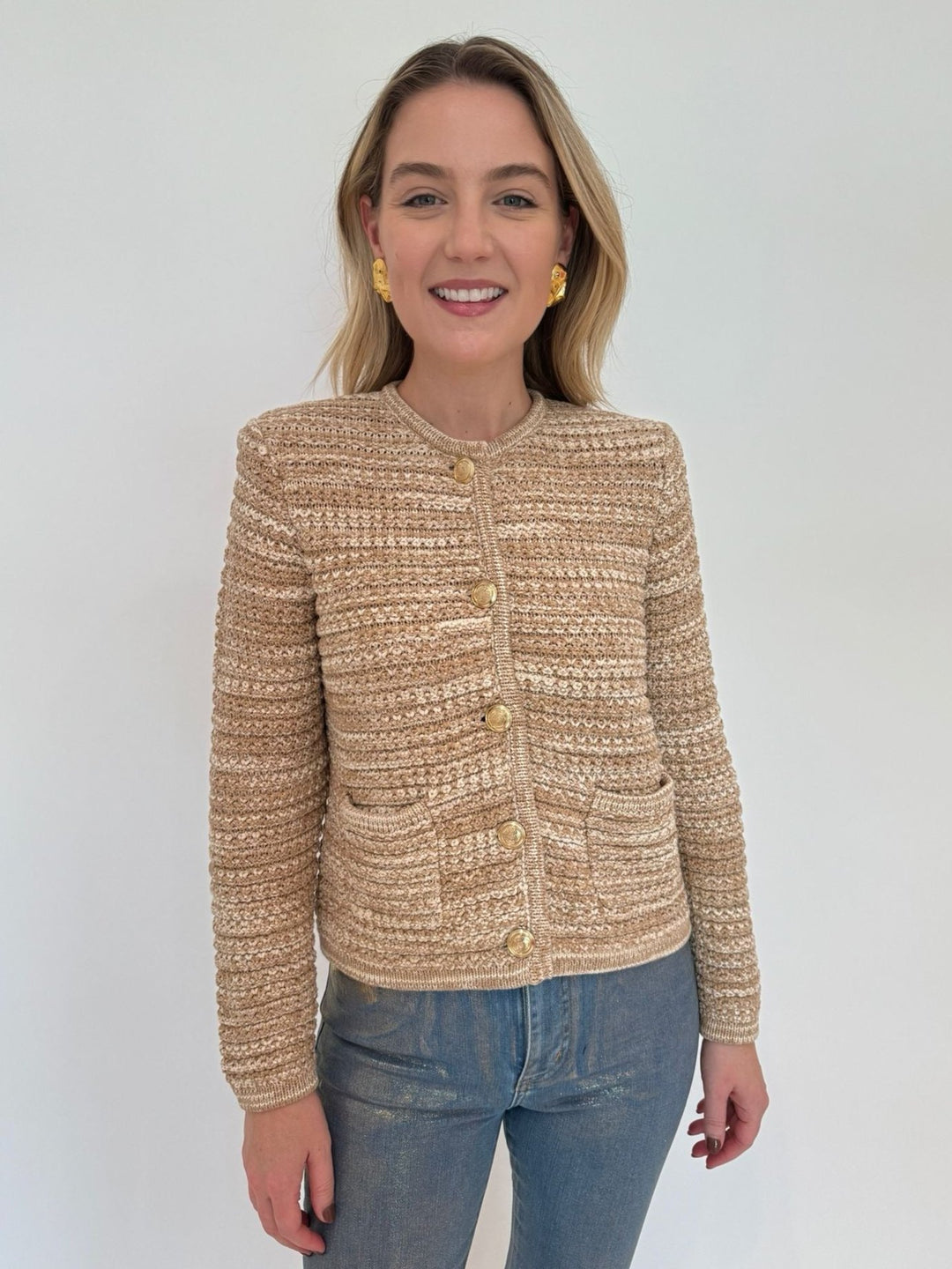 Ba&sh Guspa Cardigan in Sable available at Barbara Katz