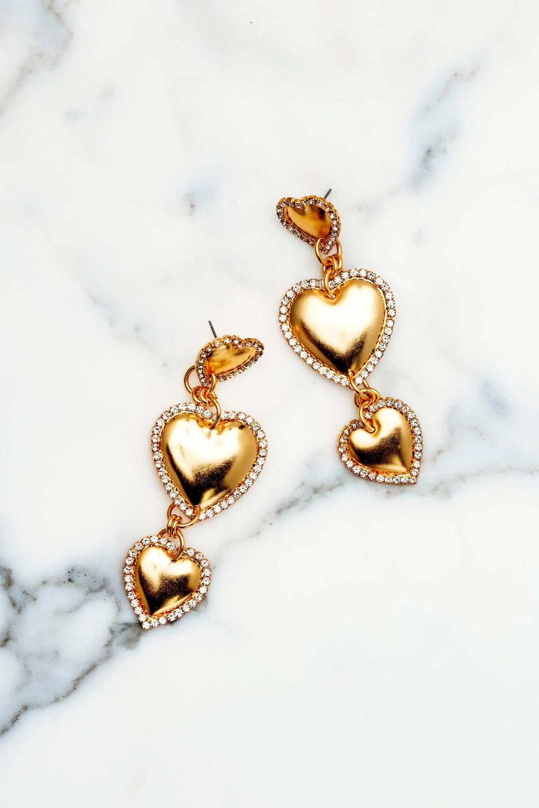 Elizabeth Cole Jewelry Eunice Earrings, 24k gold-plated heart drop earrings with premium crystals #fashionaccessory #accessories