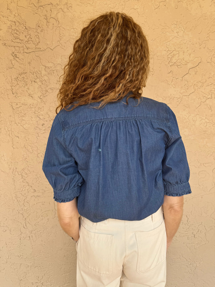 Repeat Denim Puff Sleeve Shirt