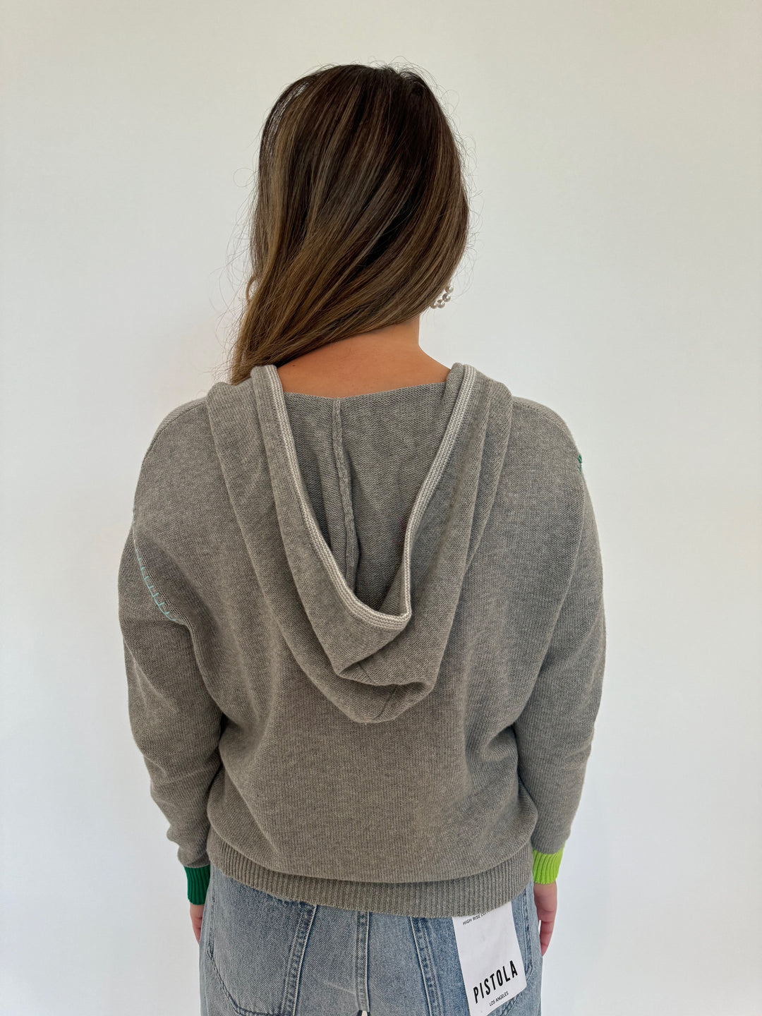 Zaket & Plover Hand Craft Long Sleeve Hoodie in Cloud available at Barbara Katz