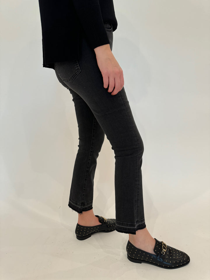 Elliott Lauren Bootcut Jeans with Shadow Hem in Washed Black available at Barbara Katz