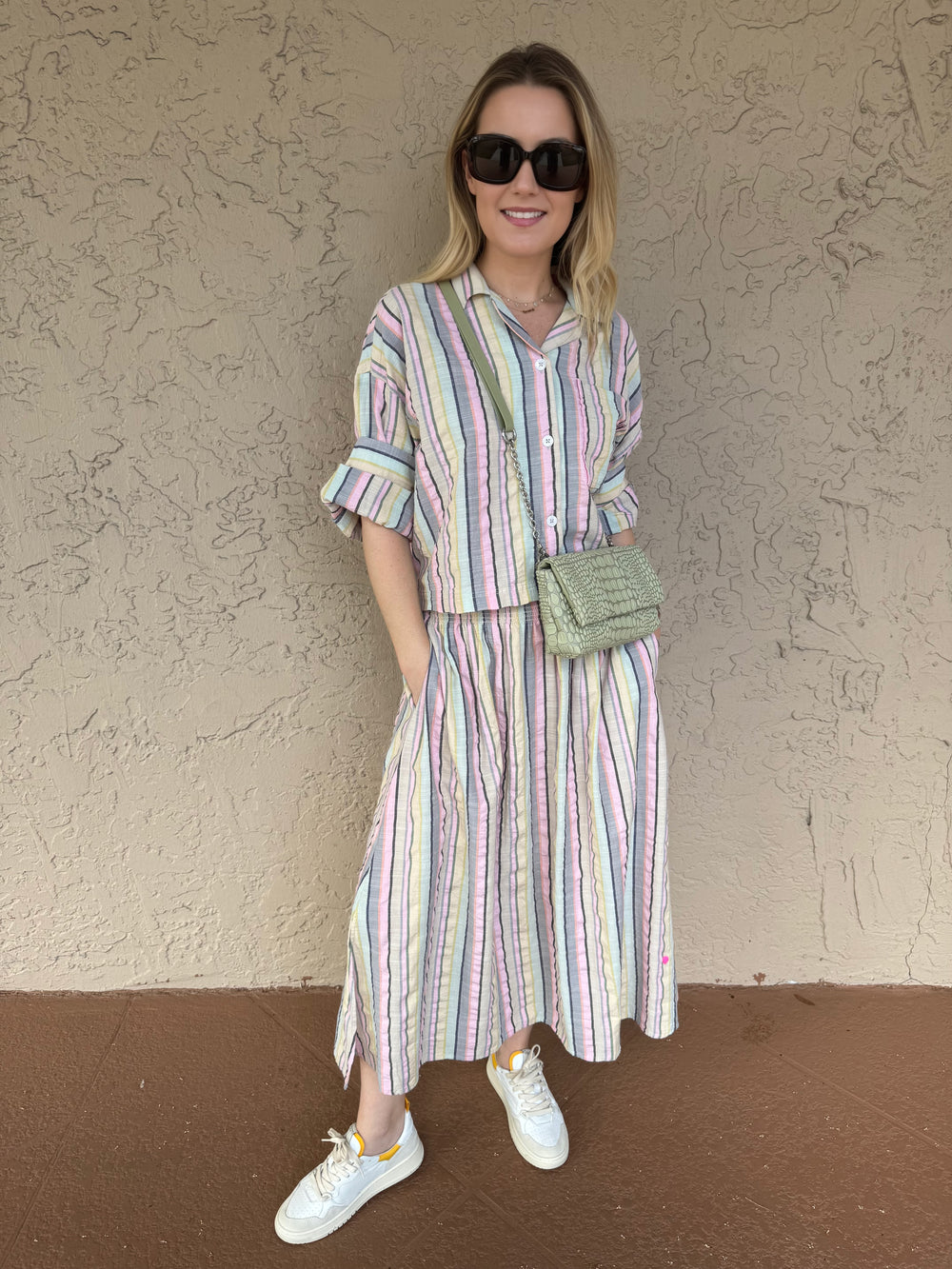 Kerri Rosenthal Martin Stripe Skirt and Sherri Shirt