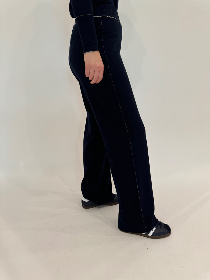 Goldie Stella Double-Faced Flare Pants in Navy/Gray available at Barbara Katz