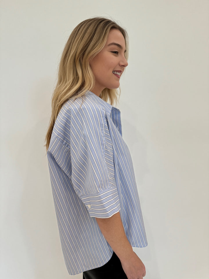 Citizens of Humanity Claire Origami Shirt in Melissani Stripe available at Barbara Katz