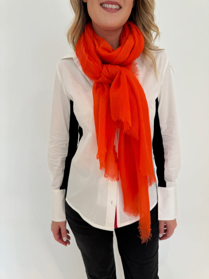 Vilagallo Red Wool Scarf 31843 available at Barbara Katz