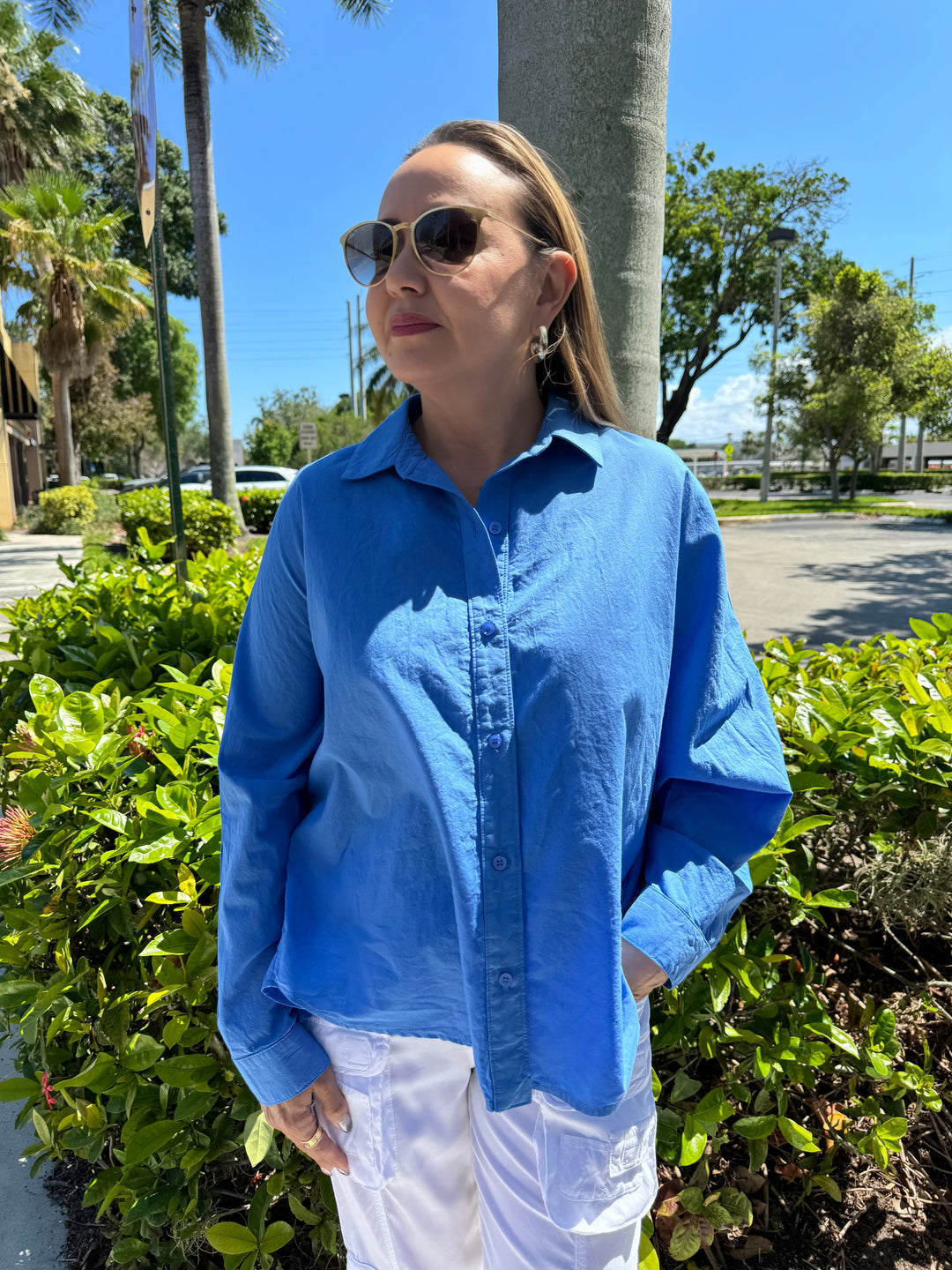 Stateside Voile Dolman Shirt - Sport Blue