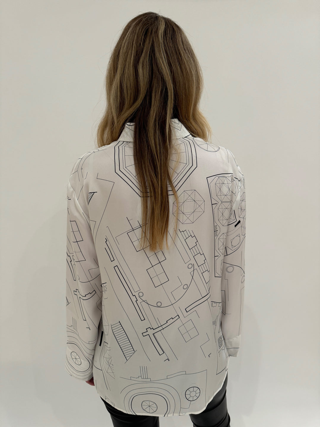 Max Mara Weekend Urna Silk Printed Shirt in White available at Barbara Katz