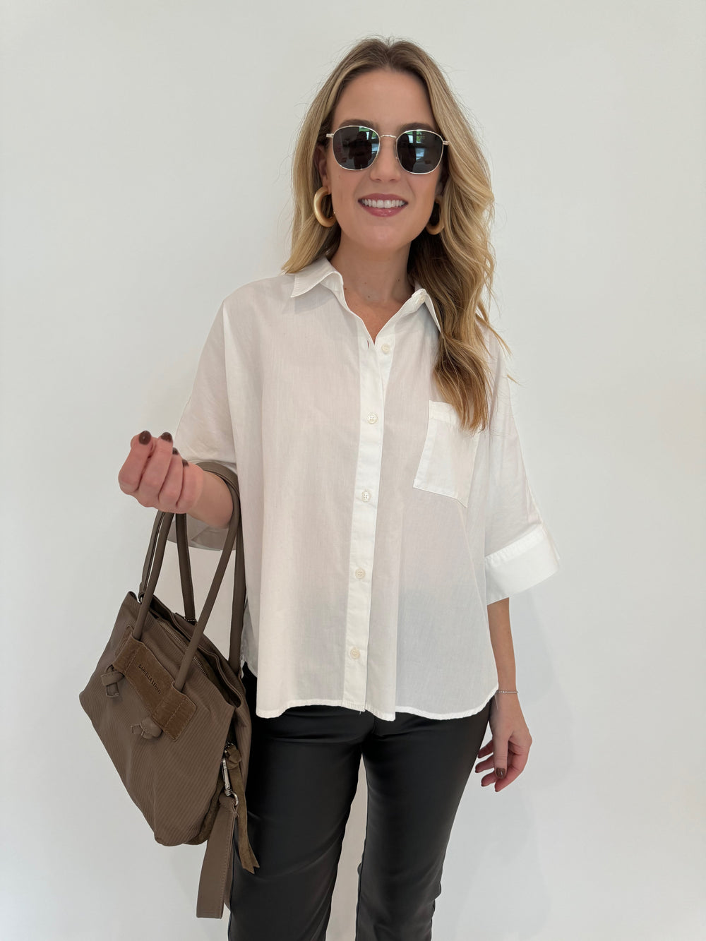 Citizens of Humanity Claire Origami Shirt in White available at Barbara Katz