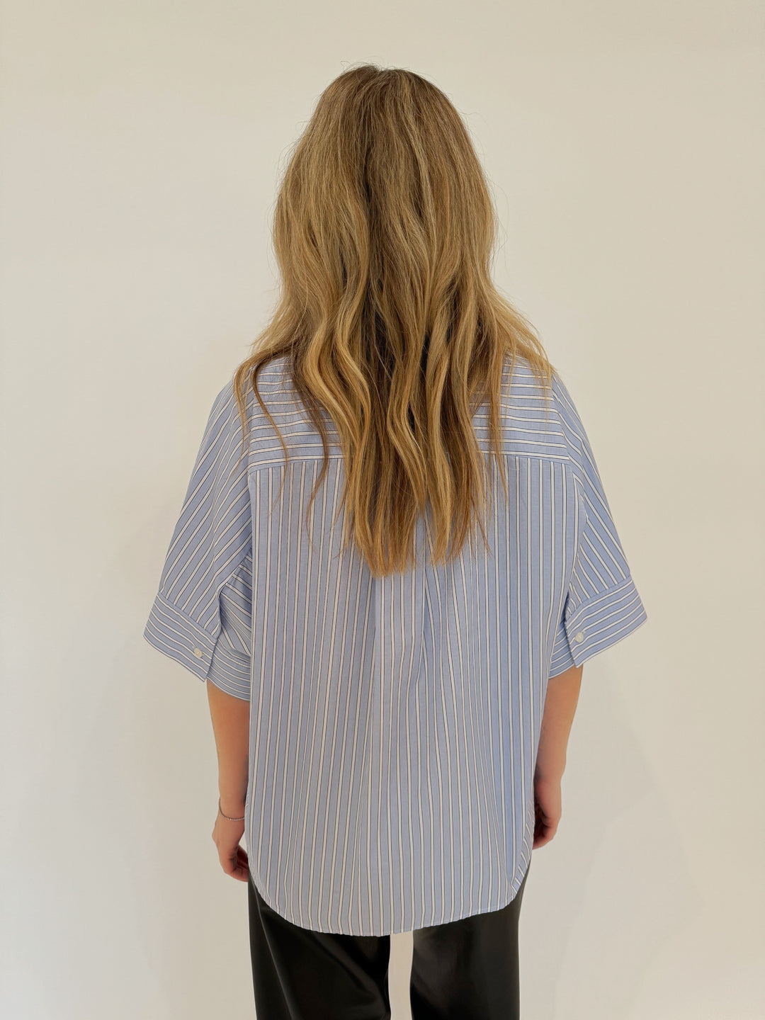 Citizens of Humanity Claire Origami Oversized Sleeves Shirt in Melissani Stripe available at Barbara Katz