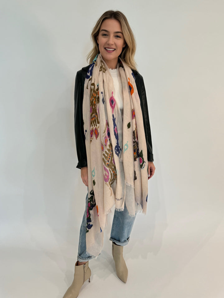 Vilagallo Ikat Print Scarf available at Barbara Katz