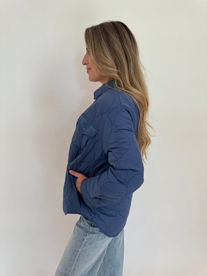 BK Bella Long Sleeve Puffer Jacket
in Deep Cobalt available at Barbara Katz