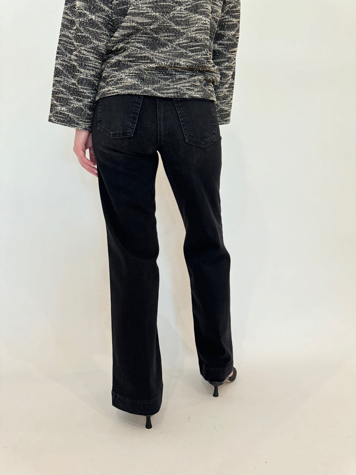 MAC Denim Dream Wide Jeans 32" in Black Used available at Barbara Katz