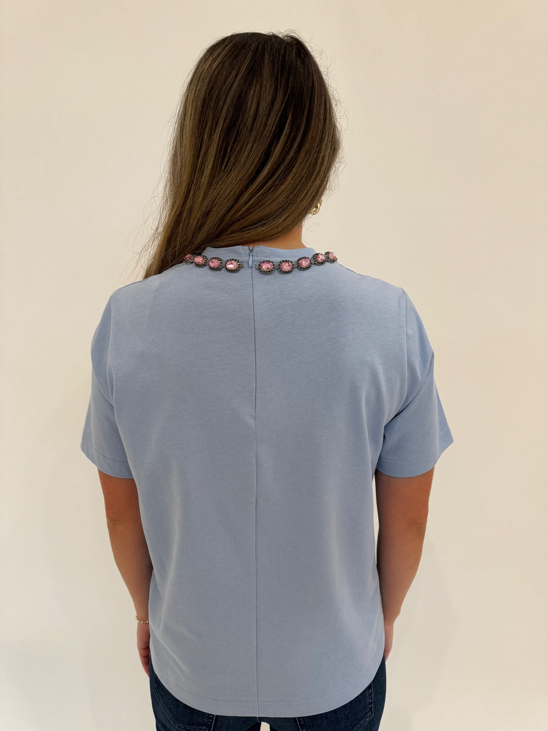 Essentiel Antwerp Galenic Embroidered Tee in Inges Kitchen available at Barbara Katz