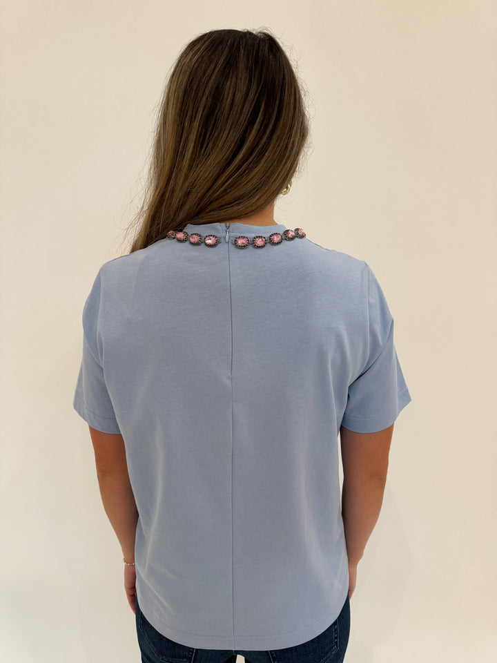 Essentiel Antwerp Galenic Embroidered Tee in Inges Kitchen available at Barbara Katz