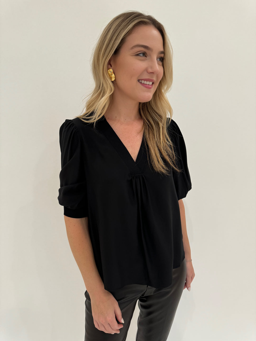 Cinq a Sept Weldon Top in Black available at Barbara Katz