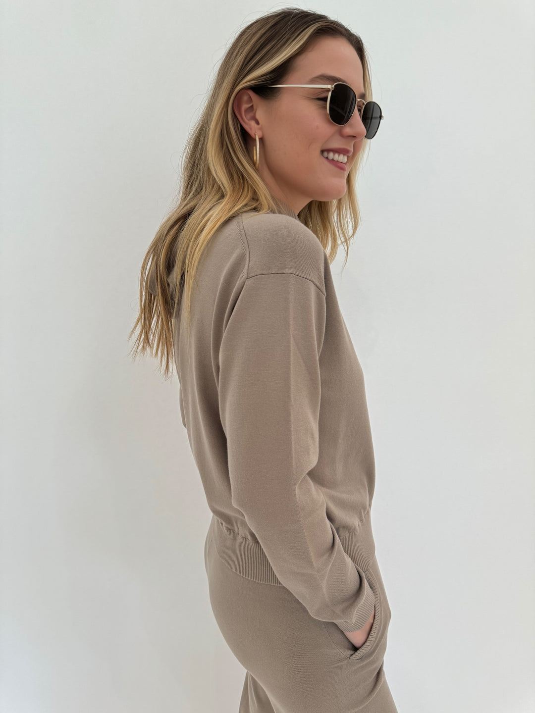 Max Mara Leisure Tesoro Long Sleeve Sweatshirt in Turtledove