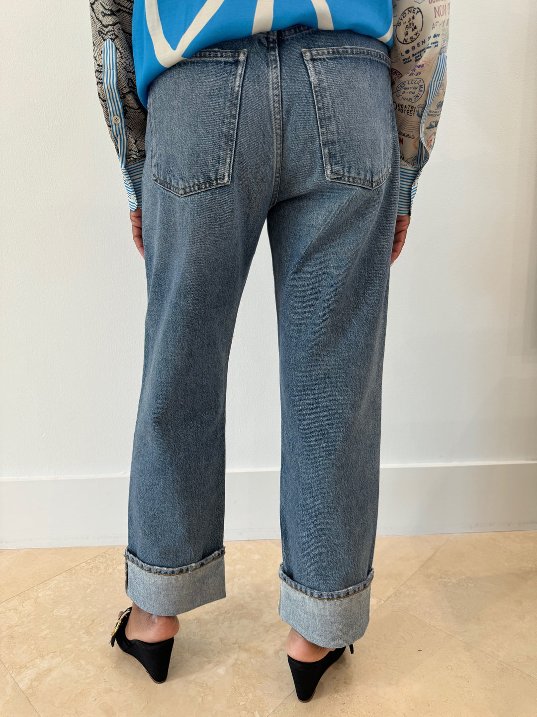 Agolde Fran Low Slung Straight Denim Pants in Invention