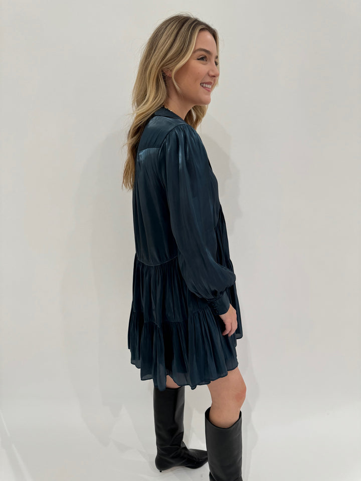 Cinq a Sept Lilly Long Sleeve Dress in Nightfall available at Barbara Katz