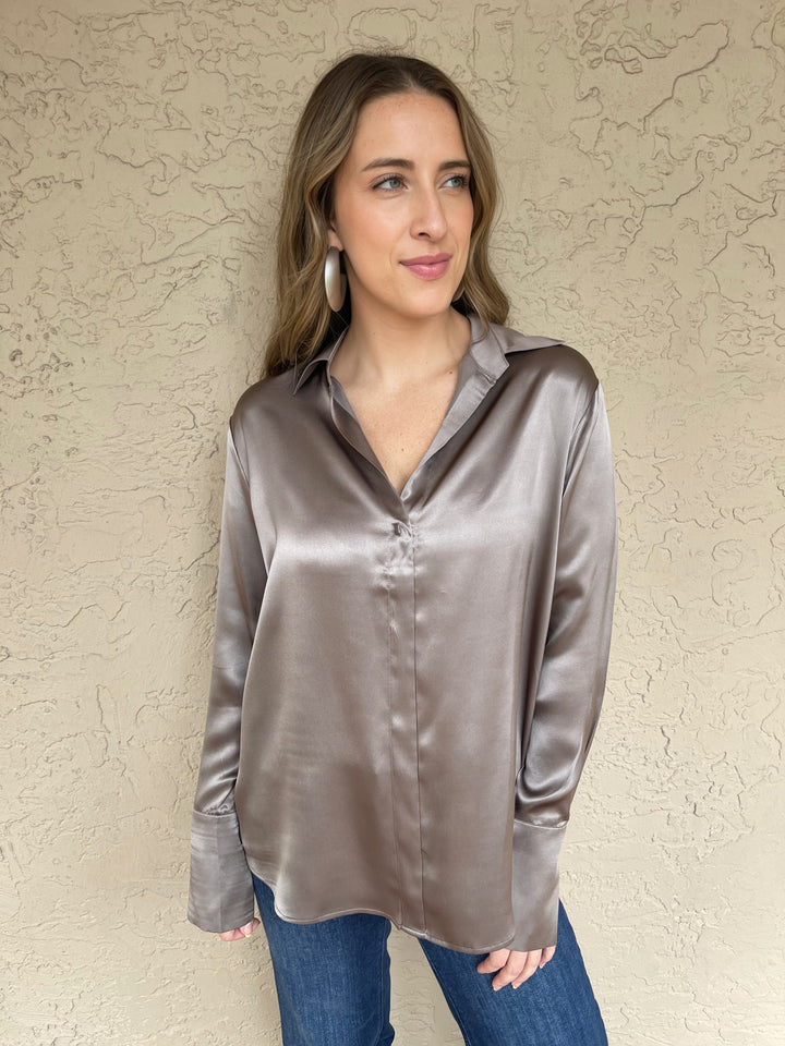 Daria Silk Shirt - Grey