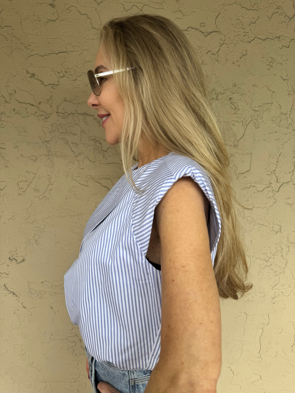 Sydney Stripe Crop Top - Side View