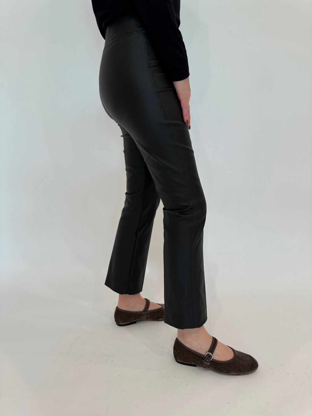 Elliott Lauren Coated Bengaline Pants in Black available at Barbara Katz