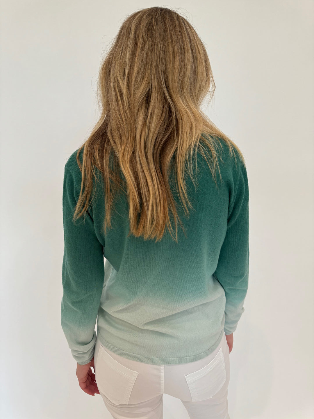 Elliott Lauren Lina Ombre Long Sleeve Sweater in Sea Salt available at Barbara Katz