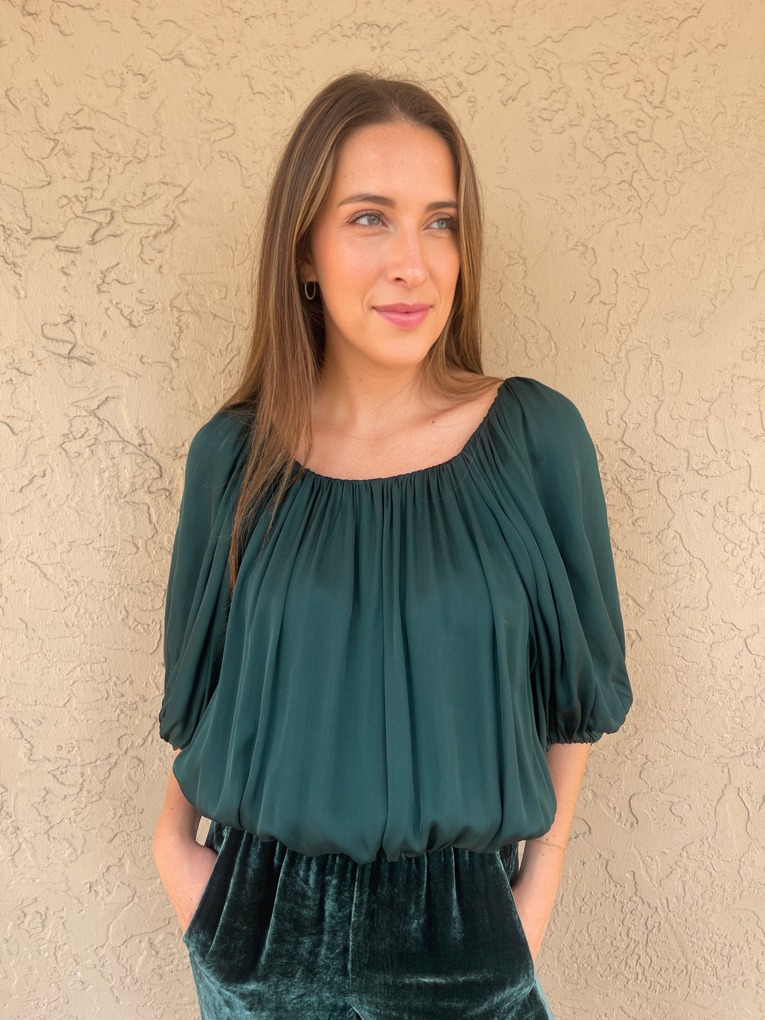 Velvet Tami Blouse - Fern