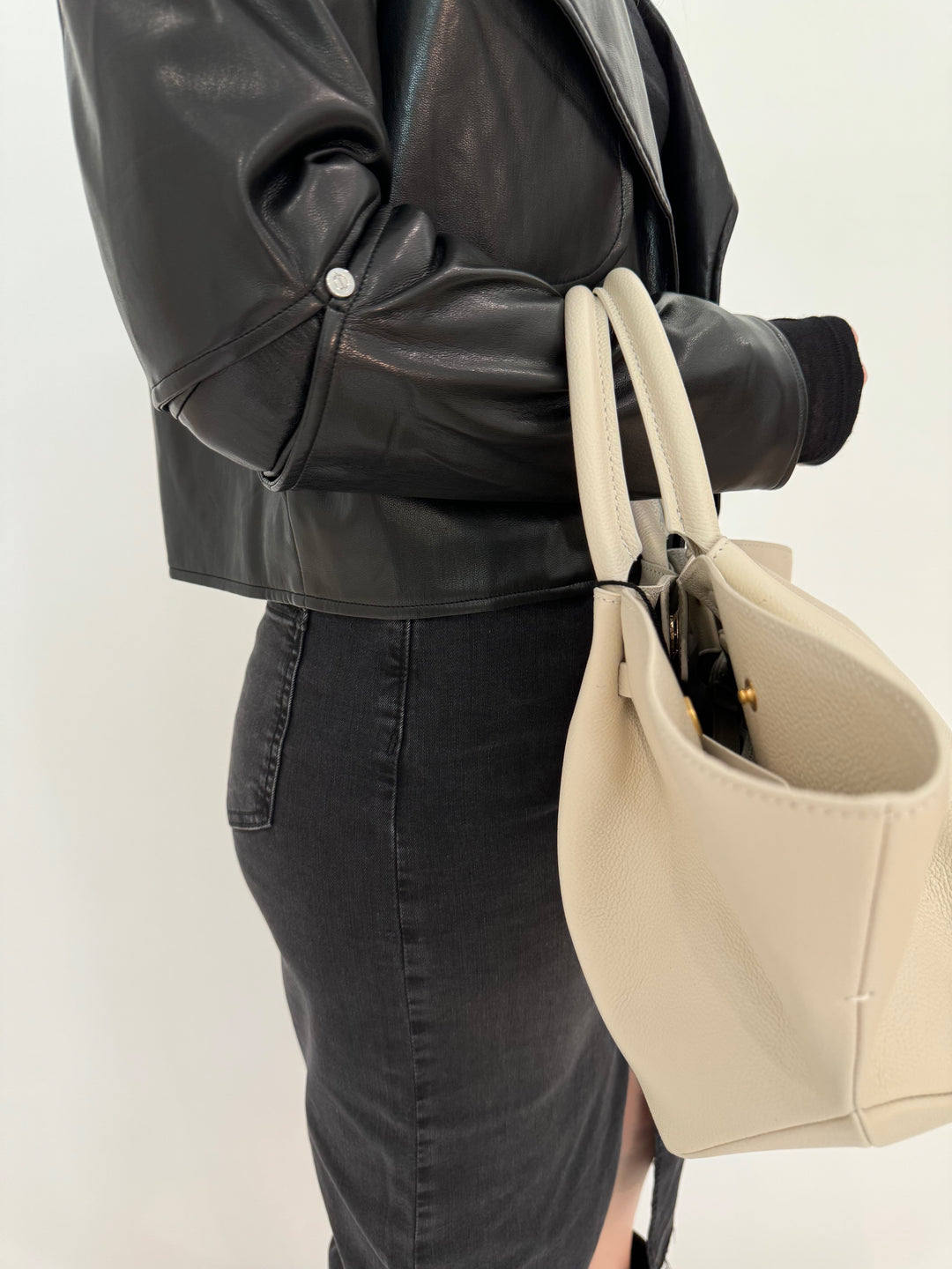 Adroit Atelier Ninon Vegan Leather Jacket in Black available at Barbara Katz