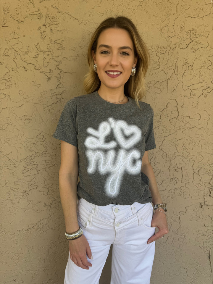 Cinq a Sept Love NYC Tee - Heather Grey/White