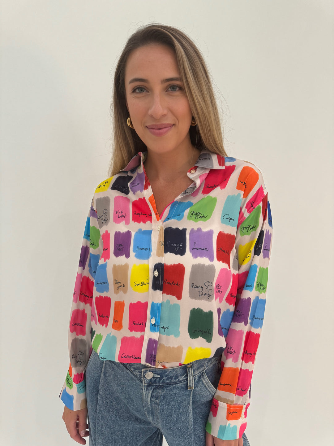 Vilagallo Donia Multi Snatch Shirt available at Barbara Katz