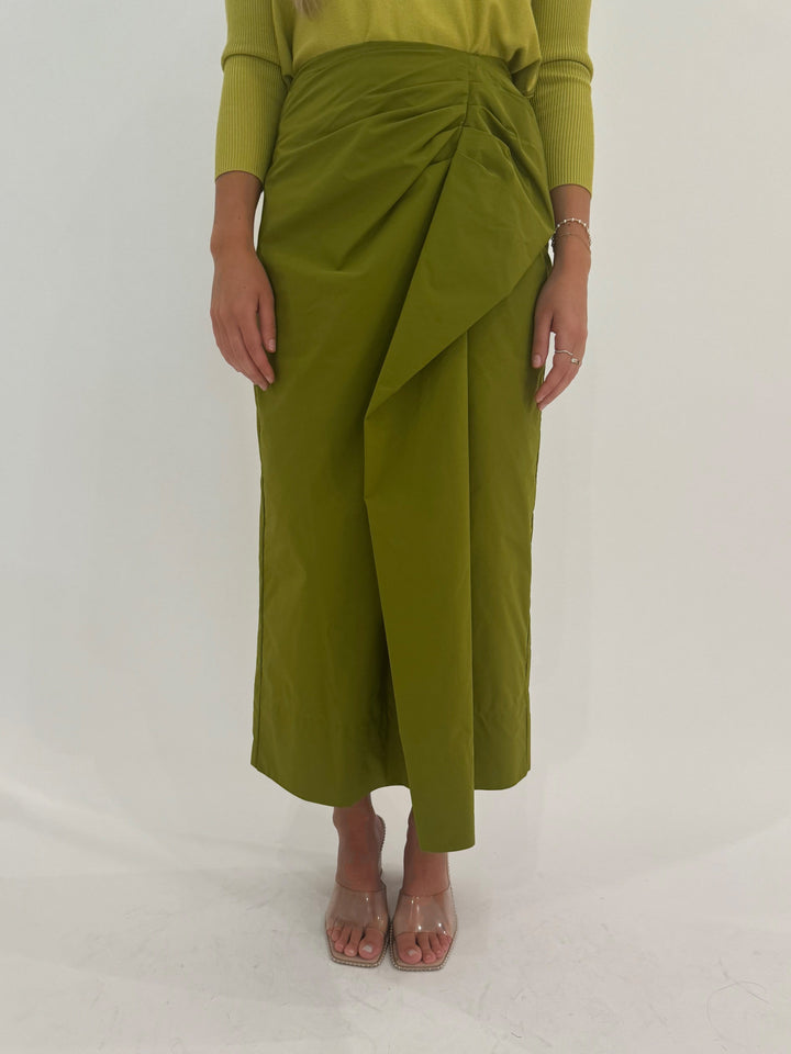 Essentiel Antwerp Guga Midi Skirt in Kale Salad available at Barbara Katz