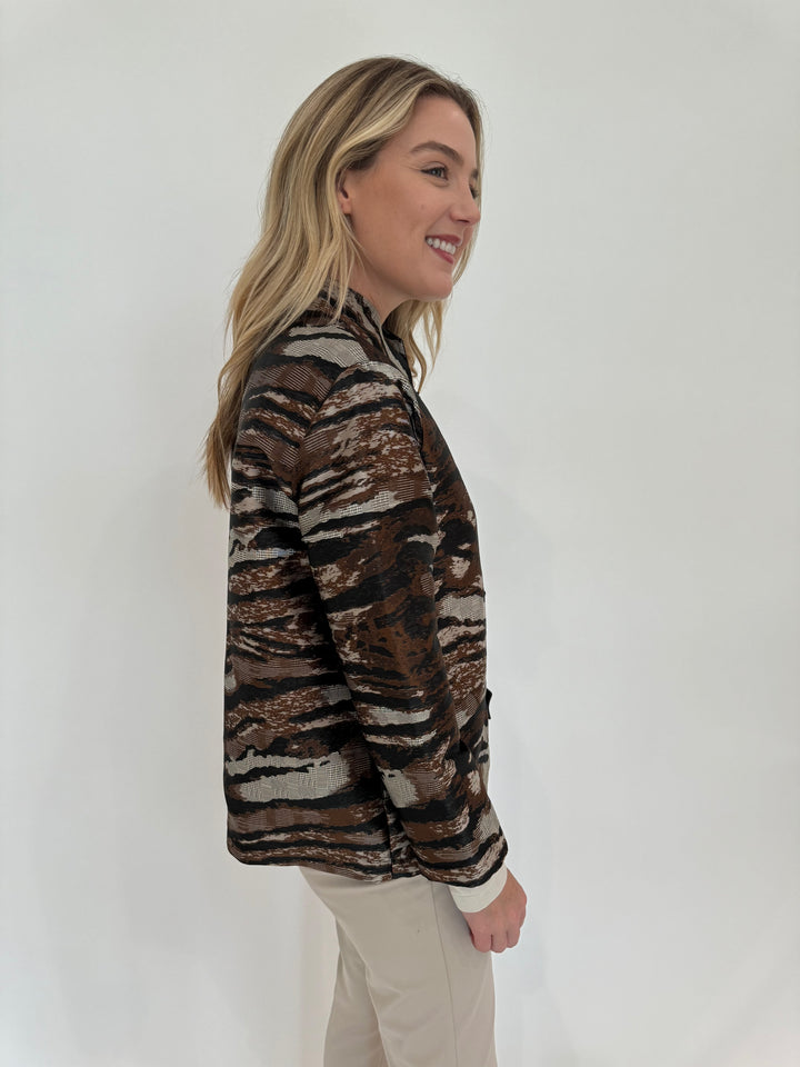 Caroline Rose Tigrees Jacket in Multi/Black available at Barbara Katz