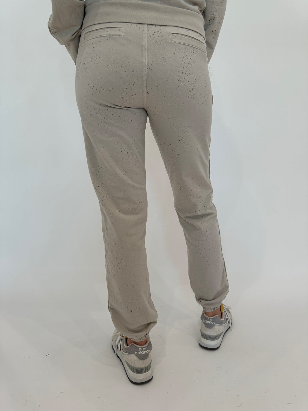 BK Mandy Distressed Joggers in Beige available at Barbara Katz