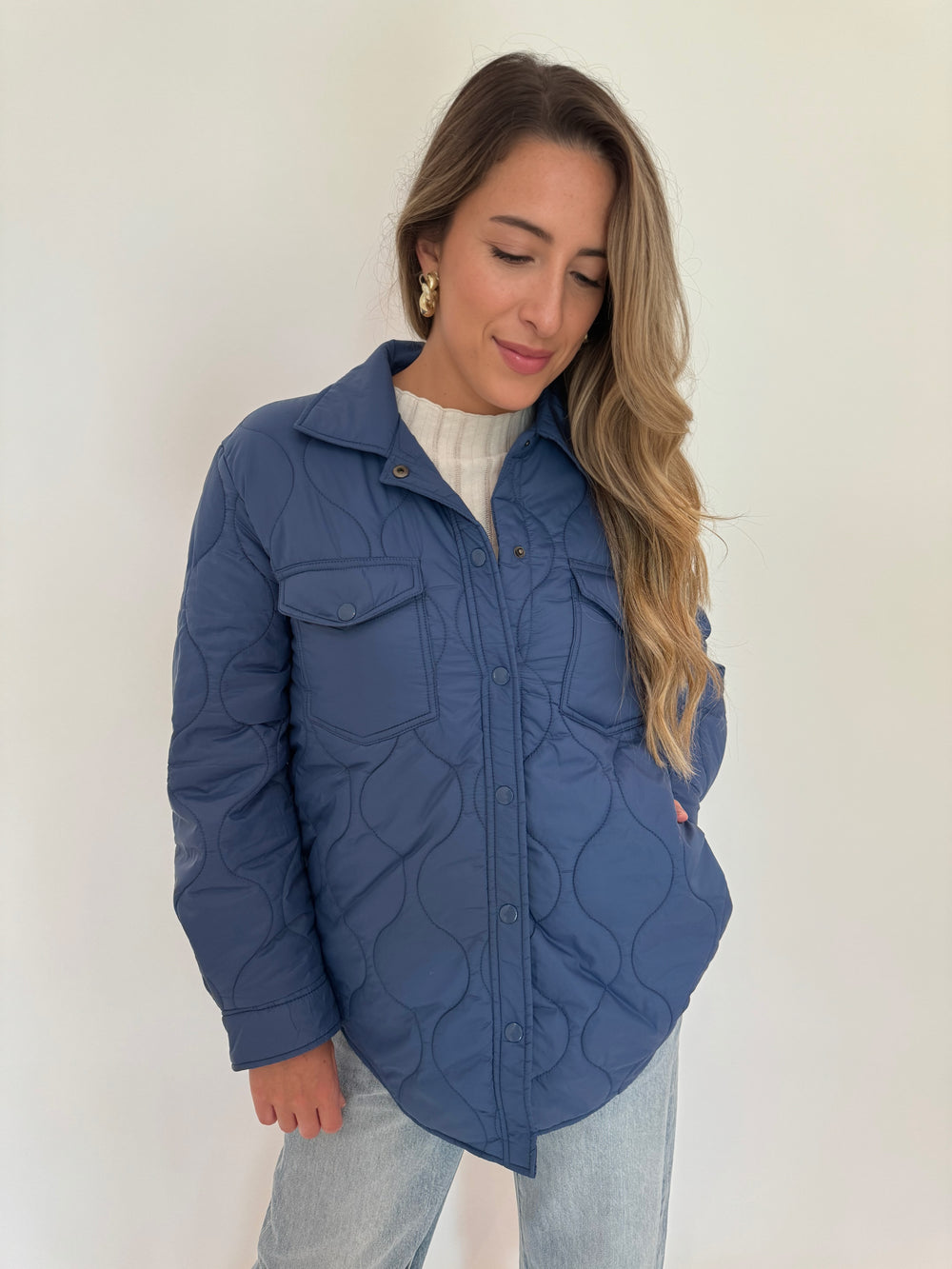 BK Bella Lightweight Puffer Jacket
in Deep Cobalt available at Barbara Katz